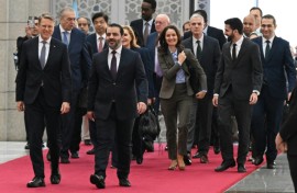 A United Nations Security Council delegation pledged the international community's support for Syria days before the anniversary of Bashar al-Assad's ousting