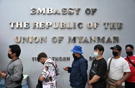 The phased election is slated to begin in certain parts of the country in late December, but early voting abroad has begun at a few Myanmar embassies