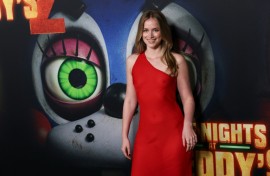 US actress Elizabeth Lail attends the premiere of 'Five Nights at Freddy's 2' at the TCL Chinese theatre in Hollywood, California