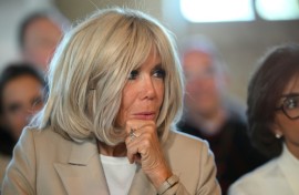 Brigitte Macron objected to the methods of feminists who disrupted a comedy show, her office said