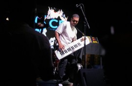 Haitian musician Maestro performs during a show in Port-au-Prince