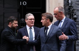 Ukraine's President Volodymyr Zelensky met with European leaders on Monday