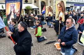 The prayers, led by the conservative Catholic men's group 'Be Manly', have been held monthly since 202