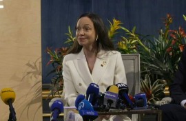 Machado gave a news conference in Oslo