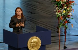 Ana Corina Sosa Machado accepted the Nobel Peace Prize on her mother's behalf