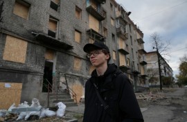 Growing up amid the ruins:Bohdan Levchykov, 15, in his hometown Balakliia
