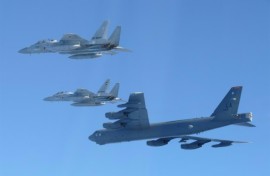 US and Japanese military aircraft held a joint exercise over the Sea of Japan on Wednesday