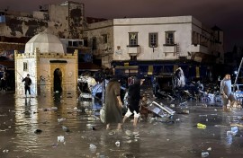 Residents were left wading through the town centre of Safi, a Moroccan coastal town, after a flash flood destroyed 70 homes and businesses and left at least 37 dead