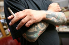 A retired Japanese yakuza crime boss. Fingers are often cut off as punishments or to ritually apologise for mistakes