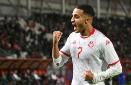 Elias Achouri was the star for Tunisia in their comfortable win over Uganda in the rain in Rabat