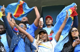 DR Congo supporters at their team's game against Benin in Rabat on Tuesday