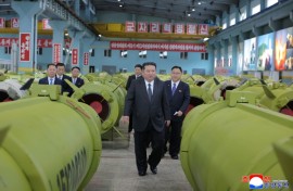 In a visit to munitions factories accompanied by top officials, the state-run Korean Central News Agency (KCNA) said Kim ordered the factories to prepare for a busy year ahead