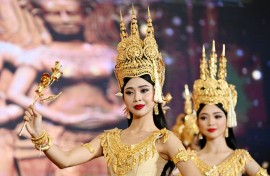 Khmer classical dance is renowned for its graceful hand gestures and stunning costumes