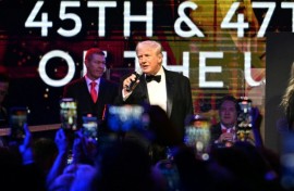 US President Donald Trump during the New Year's Eve Party at his Mar-a-Lago residence in Palm Beach, Florida