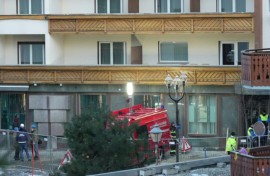 Ambulance at scene of deadly explosion in Swiss ski resort town