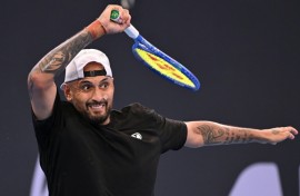 Nick Kyrgios lost his com\eback match against Aleksandar Kovacevic in Brisbane