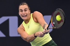Aryna Sabalenka on her way to sweeping past Sorana Cristea in straight sets in Brisbane