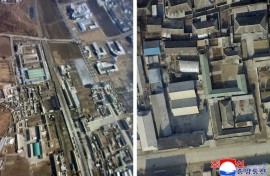 These images taken on January 4, 2026 and released as a combo image by North Korea's official Korean Central News Agency (KCNA) via KNS on January 10, 2026 shows an aerial view of Kaesong city, which North Korea claims is footage taken retrieved from a drone from South Korea that violated North Korean airspace. Seoul denies the allegation.