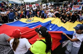 Hundreds of protesters rallied in Caracas