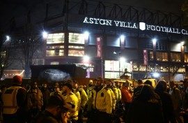 The Villa Park match went ahead amid heavy security, but without Maccabi Tel Aviv fans
