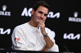 Roger Federer during a press conference in Melbourne