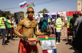 A rally in support of Traore in 2023