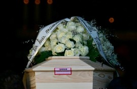 The coffin of Chiara Costanzo, 16, one of the Italian victims of the Crans-Montana fire