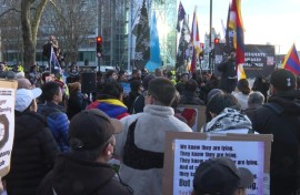 UK's opposition Badenoch attends demonstration against China's Mega Embassy