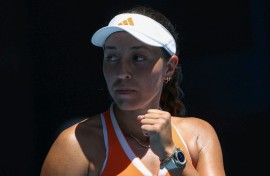 Jessica Pegula celebrates victory against Madison Keys