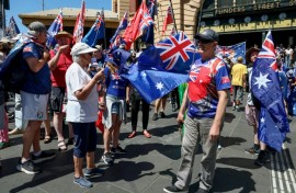 Anti-immigration protesters rallied on Australia Day
