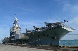 The nuclear-powered Charles de Gaulle aircraft carrier is the flagship of the French Navy