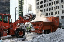 More than a foot (30 cm) of snow fell over parts of New York City