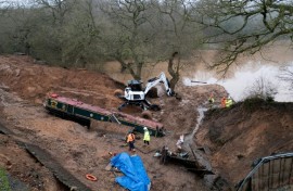 The breach happened on the Llangollen Canal at Whitchurch in Shropshire