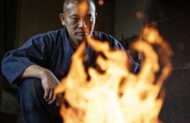 Blade maker Akihira Kawasaki in his workshop in Misato, Saitama prefecture