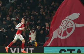 Arsenal's Kai Havertz celebrates scoring against Chelsea