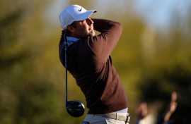Top-ranked Scottie Scheffler hits a tee shot on the second hole during a practice round for the PGA Phoenix Open