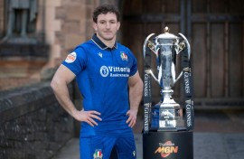 Italy captain Michele Lamaro is one of three players set to earn their 50th cap against Scotland