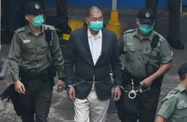 Hong Kong pro-democracy media tycoon Jimmy Lai, seen in 2020, has already been jailed for over five years as his trial progressed