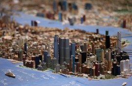 The Twin Towers, which were destroyed in the 9/11 terror attack in 2001, feature alongside the new One World Trade Center