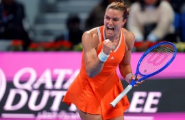 'I feel a lot better,' said Maria Sakkari after her victory over top-seeded Iga Swiatek in Qatar
