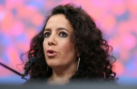 Tunisian film director Leyla Bouzid presented 'In a Whisper' at the Berlin film festival