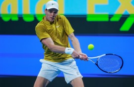 Italy's Jannik Sinner was playing for the first time since his Australian Open semi-final loss to Novak Djokovic