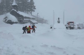 Rescuers were searching for ten people caught up in an avalanche in the Sierra Nevada mountains