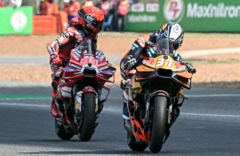 Pedro Acosta won the Thailand MotoGP sprint ahead of Marc Marquez on Saturday