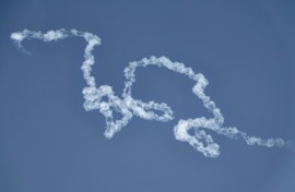 Residents of Gulf cities could watch missiles and air defence interceptors criss crossing their skies during the strikes, as here in Abu Dhabi