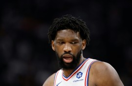 The Philadelphia 76ers say star center Joel Embiid will miss at least three games with an oblique strain