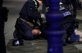 Police apprehended the suspect after the stabbing near the Memorial to the Murdered Jews of Europe in Berlin on February 21, 2025