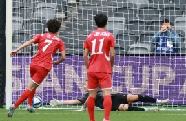 North Korea’s Myong Yu Jong scored a hat-trick against Uzbekistan