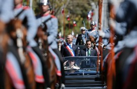 President Jose Antonio Kast leaves his inauguration ceremony in a convertible