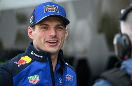 Max Verstappen arrives at the paddock ahead of the Formula One Chinese Grand Prix in Shanghai